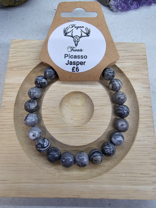 Picasso Jasper 8mm bead bracelet