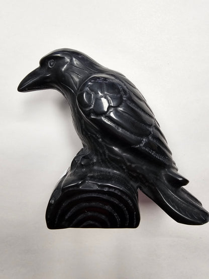 Obsidian Raven (11.5cm Tall)