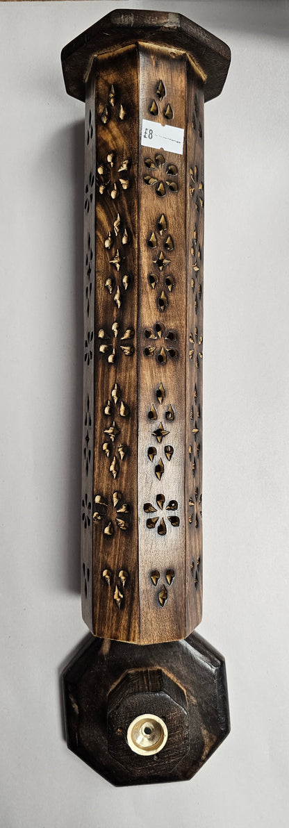 Wooden Tower Incense Stick/Cone Holder