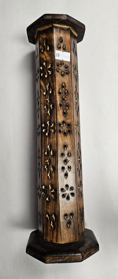 Wooden Tower Incense Stick/Cone Holder