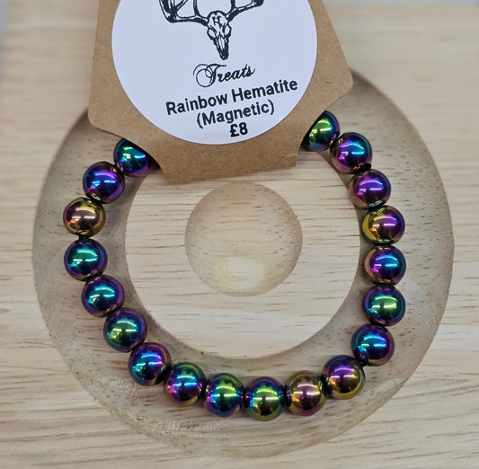 Rainbow Hematite (Magnetic) 8mm bead bracelet