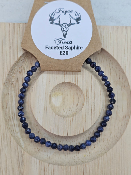 Facetted Sapphire 4mm bead bracelet