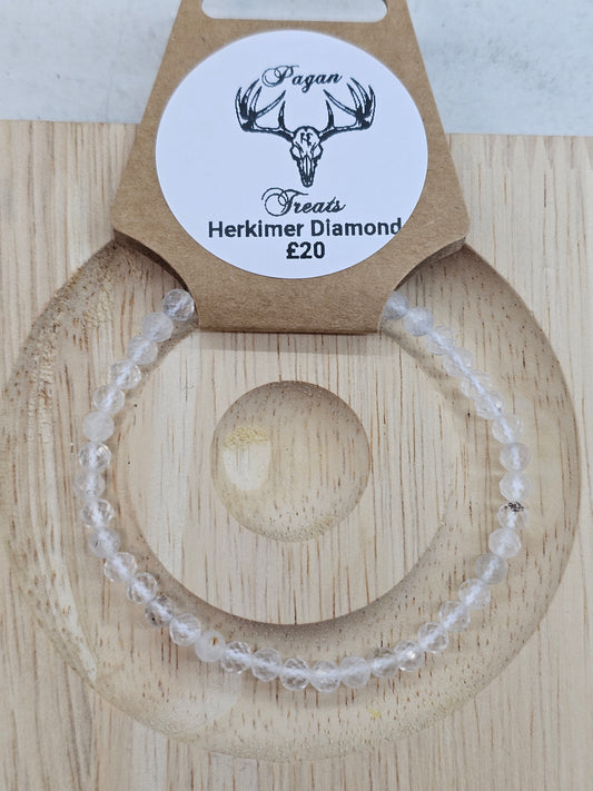 Herkimer Diamond 4mm bead bracelet