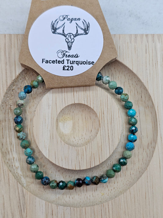 Facetted Turquoise 4mm bead bracelet