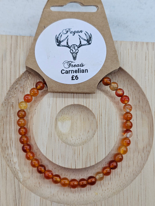 Carnelian 4mm bead bracelet