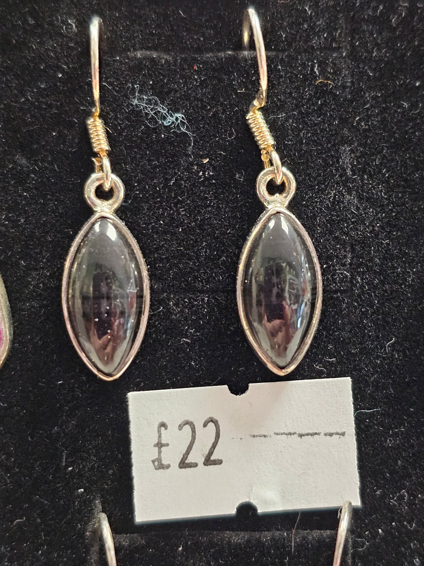 Midnight Lace Obsidian 925 silver hook earrings