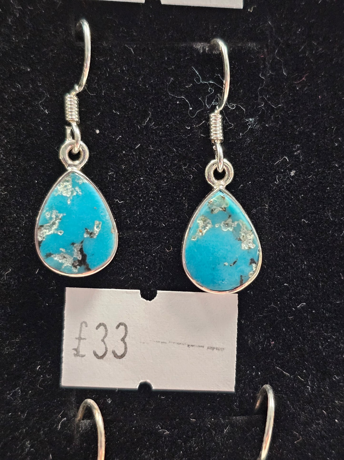 Turquoise 925 silver hook earrings