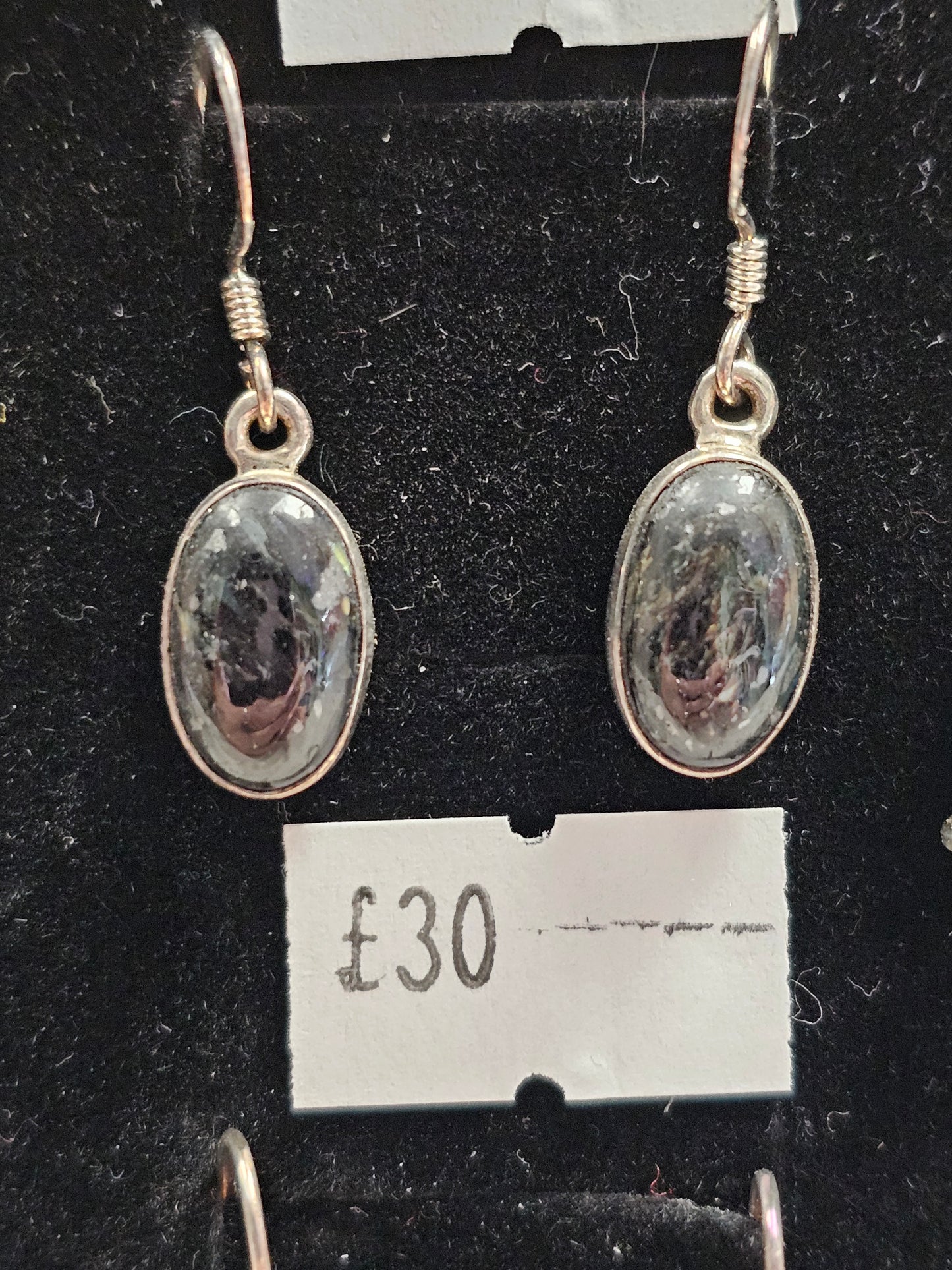 Nuummite 925 silver hook earrings