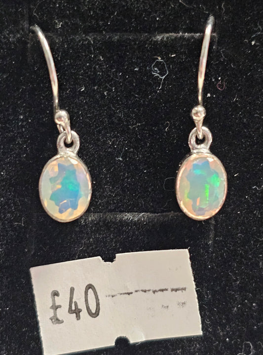 Ethiopian Opal 925 silver hook earrings