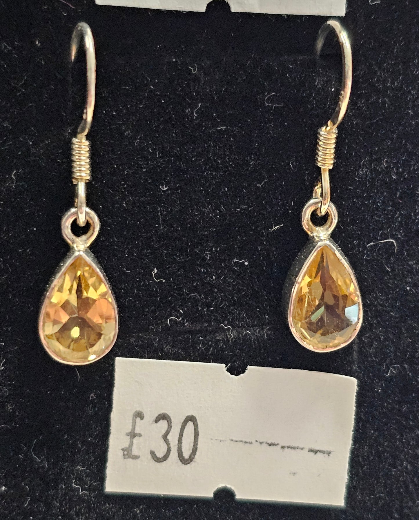 Citrine 925 silver hook earrings