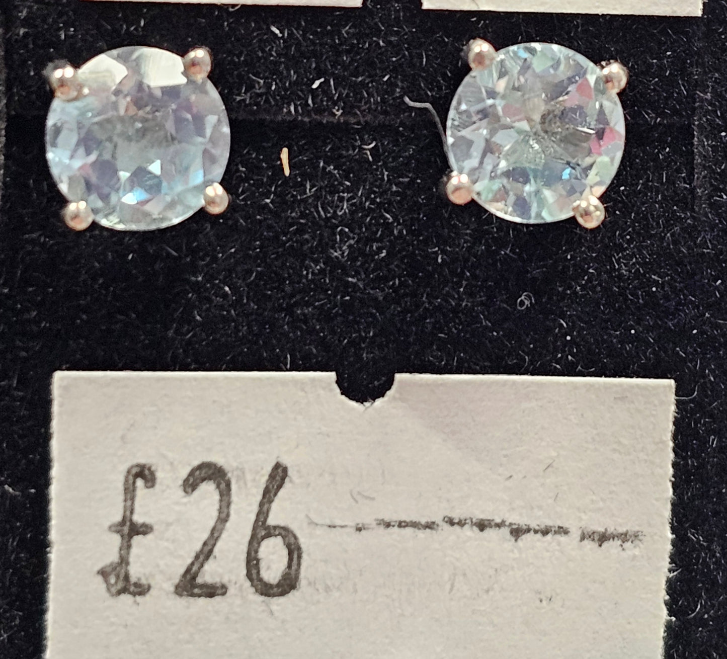 Topaz 925 silver Stud earrings (round)