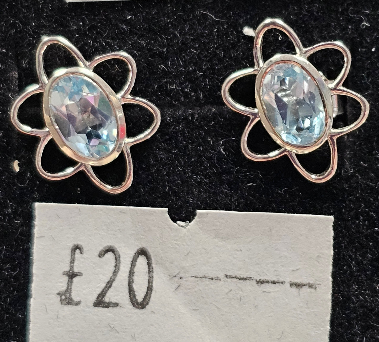 Topaz 925 silver Stud earrings (oval)