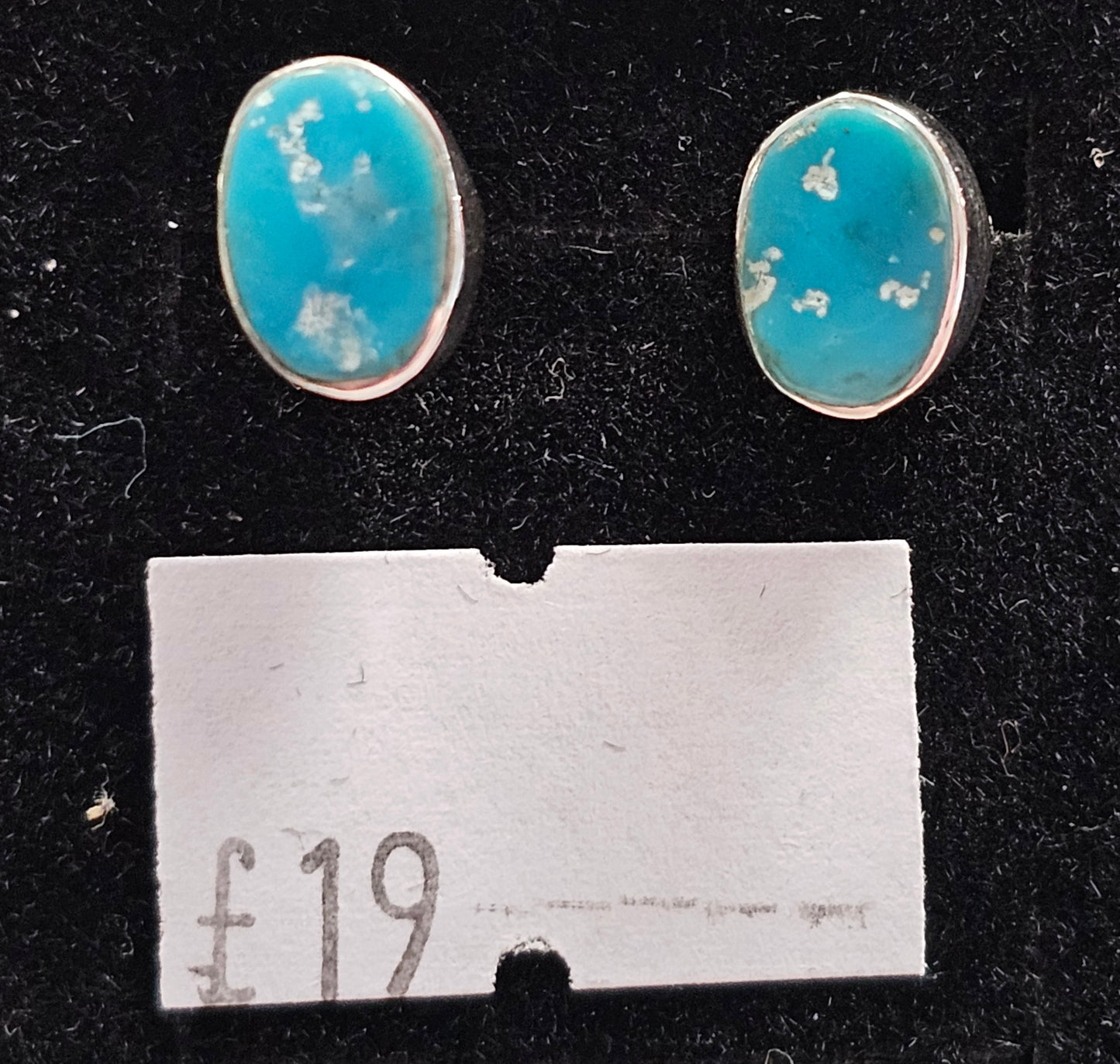 Turquoise 925 silver Stud earrings (oval)