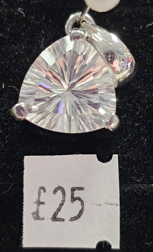 Clear Quartz 925 Silver Pendent
