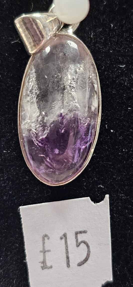 Blue John Fluorite 925 Silver Pendent