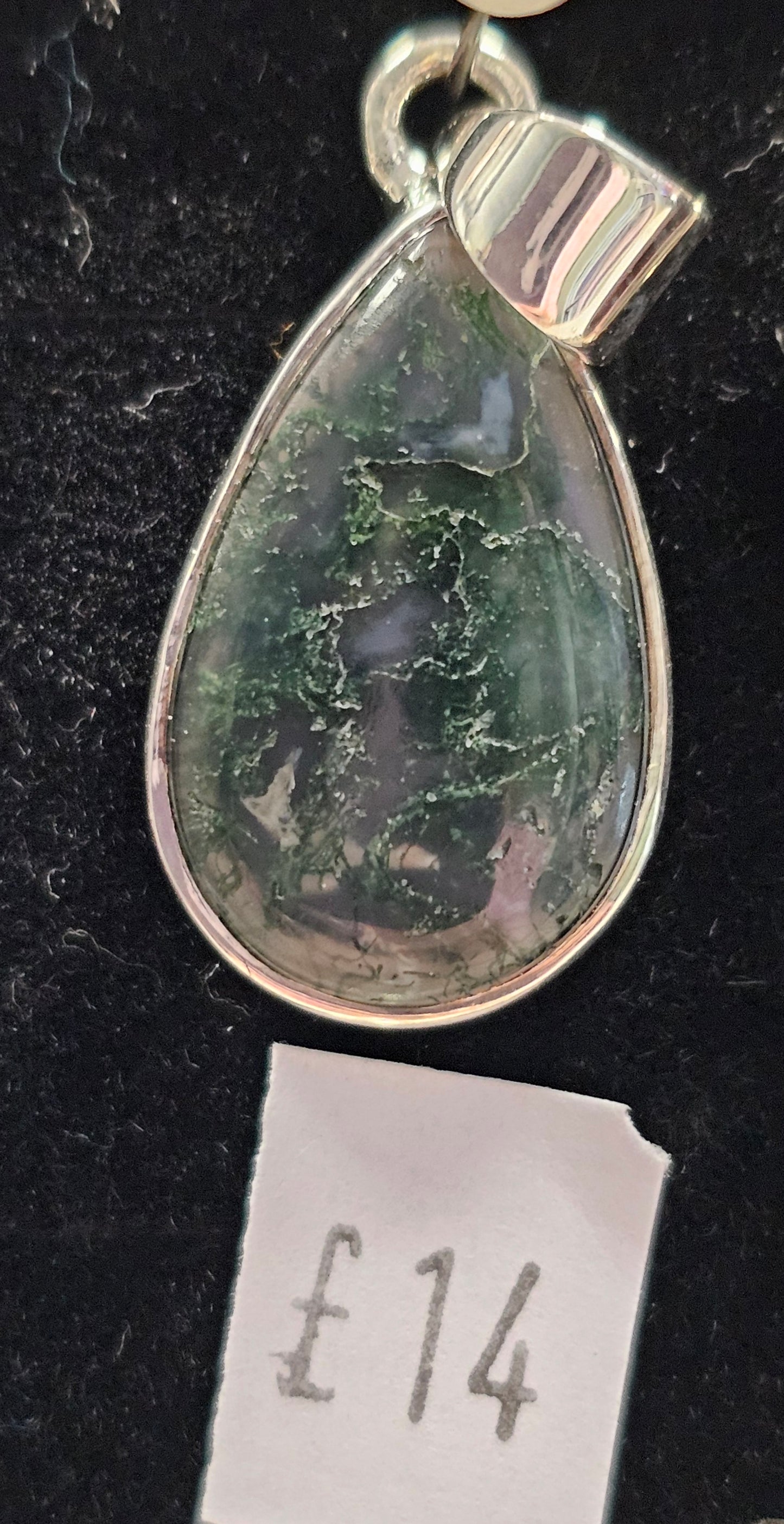 Moss Agate 925 Silver Pendent