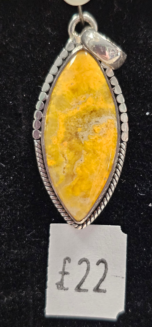 Bumblebee Jasper 925 Silver Pendent