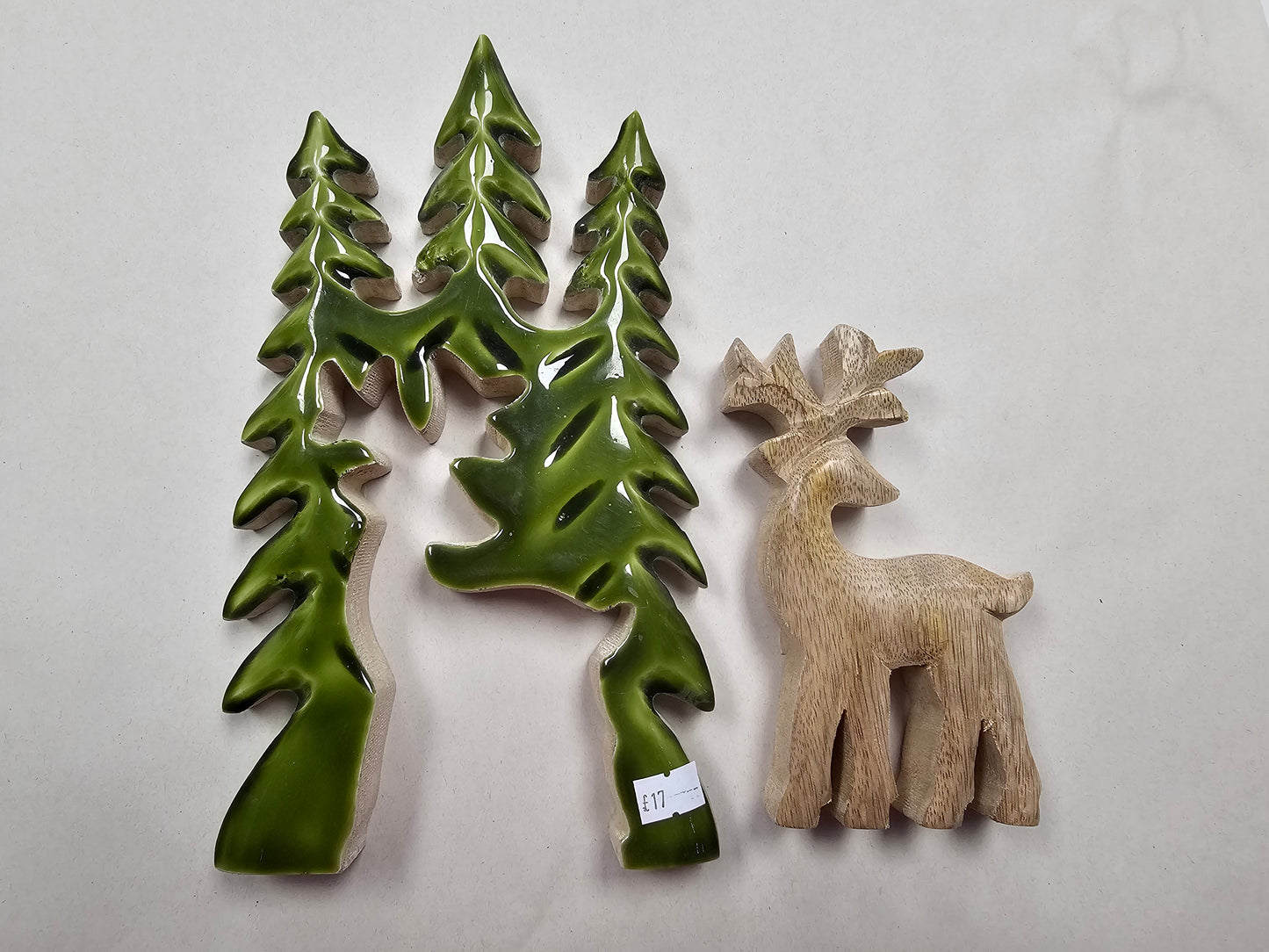 Wooden Trees & Deer Decoration