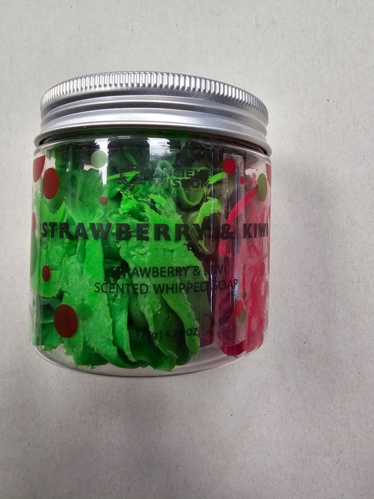 Strawberry & Kiwi scented whipped soap