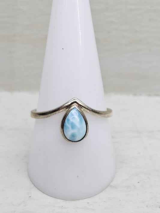 Larimar 925 Silver Ring Size U