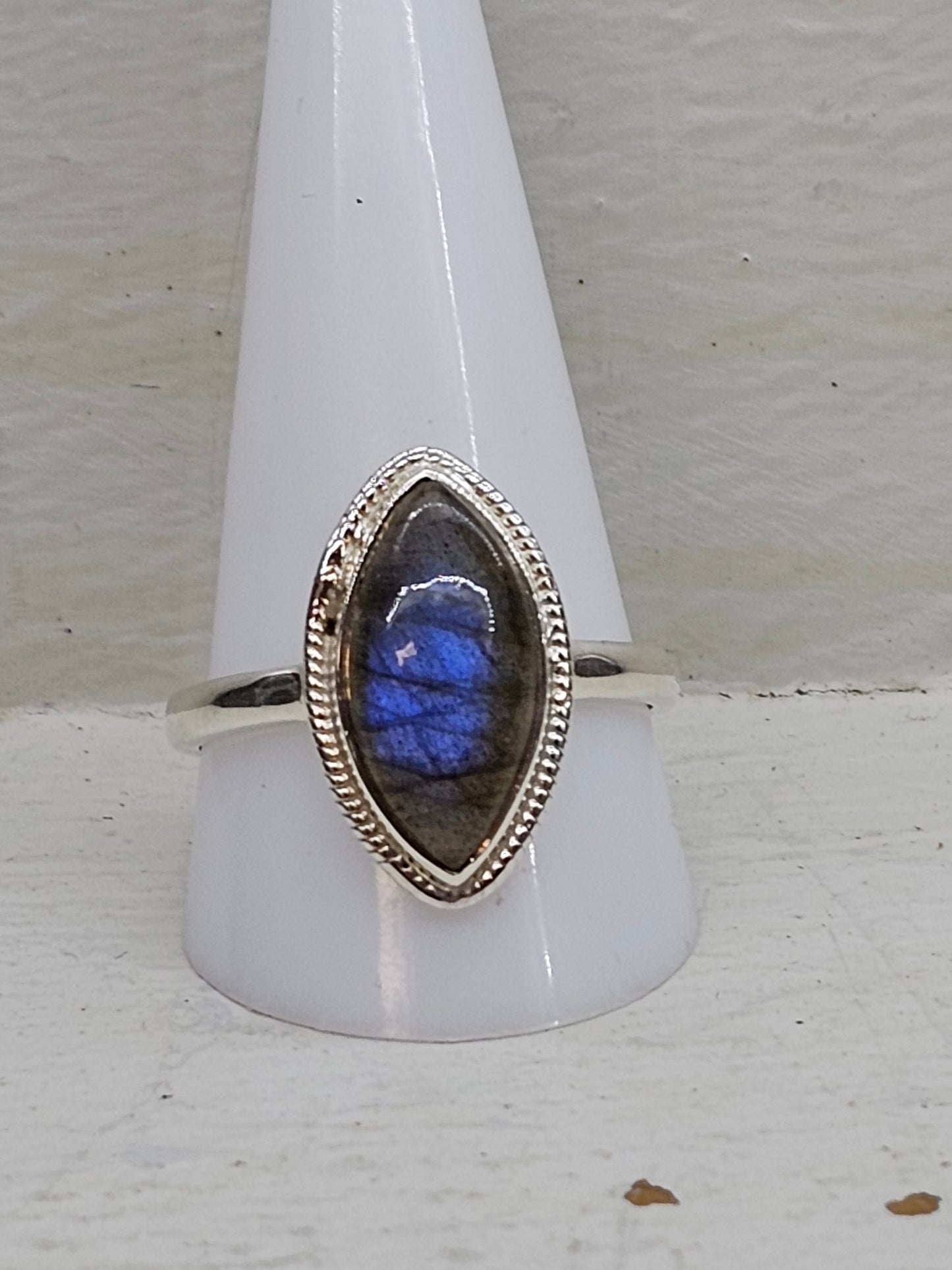 Labradorite 925 Silver Ring Size Y