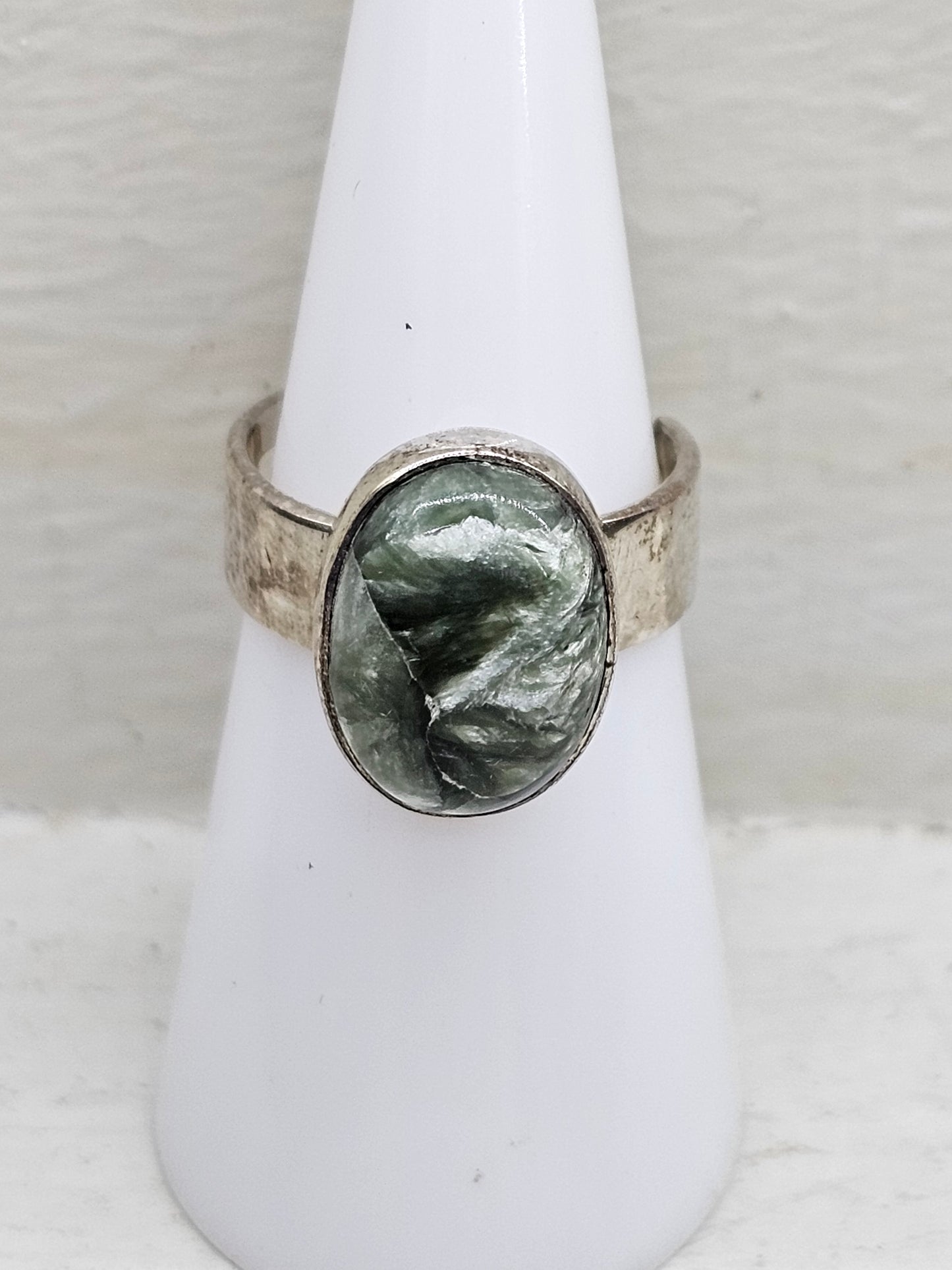 Seraphinite Adjustable 925 Silver Ring