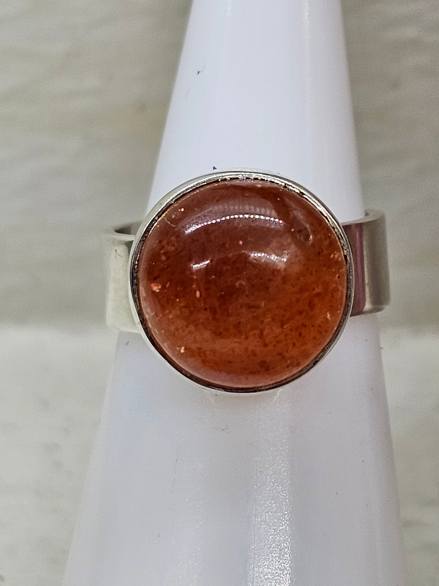 Sunstone Adjustable 925 Silver Ring