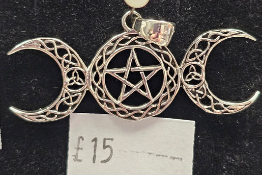 Triple Moon 925 silver pendent