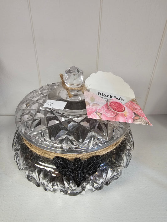 Black Salt in Beautiful Bowl Decanter