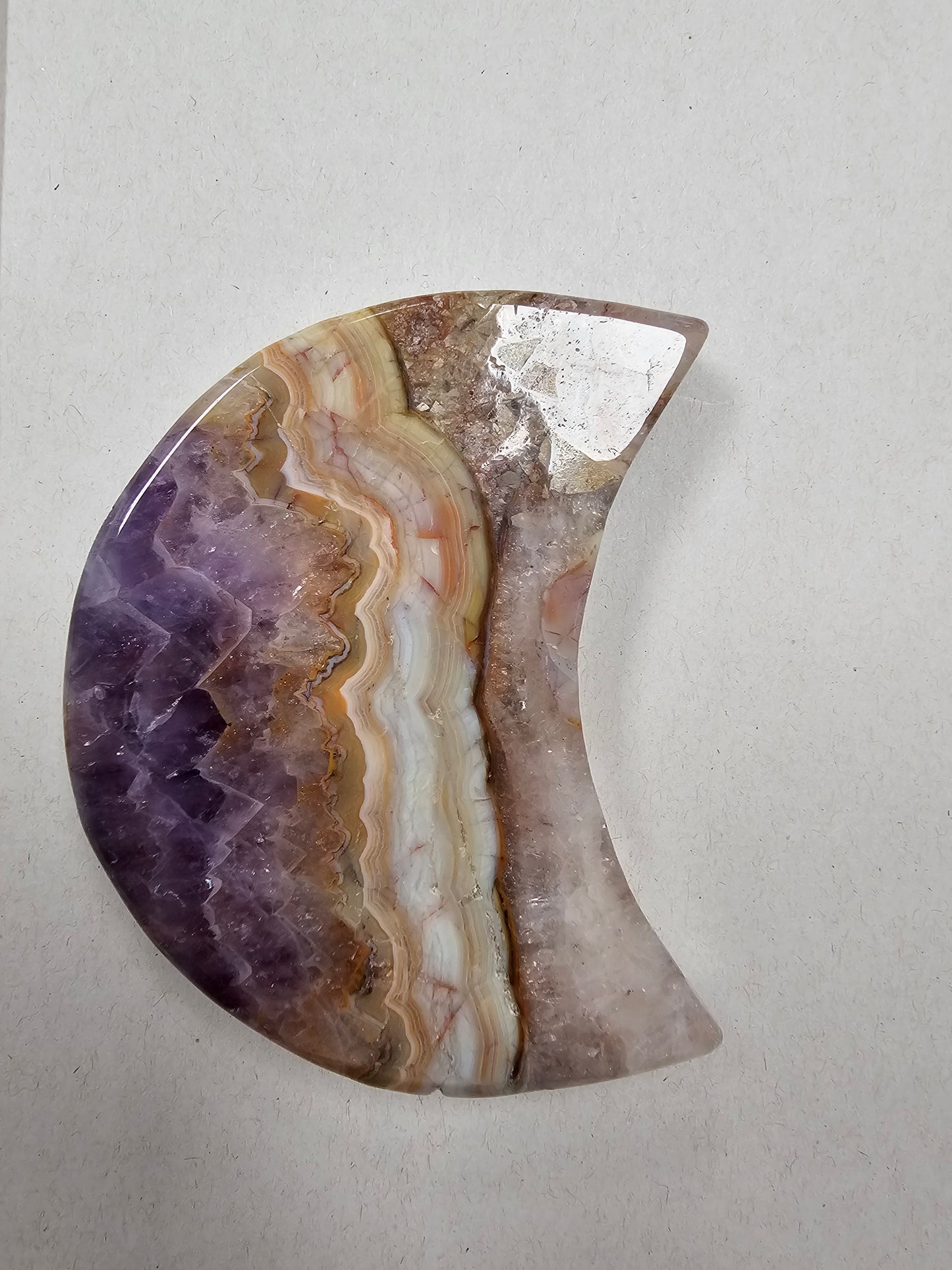 Amethyst & Agate Moon with Stand