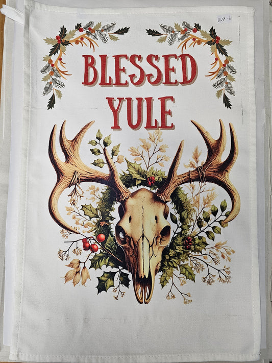 Blessed Yule Tea Towel