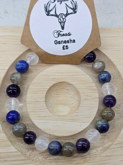 Ganesha 8mm bead bracelet