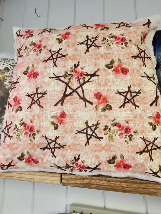 Flower & Pentacle 45 x 45cm Filled Linen Cushion