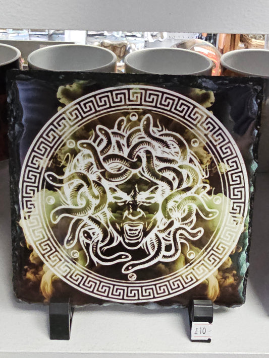 Medusa   14 x 14cm Slate with Stand