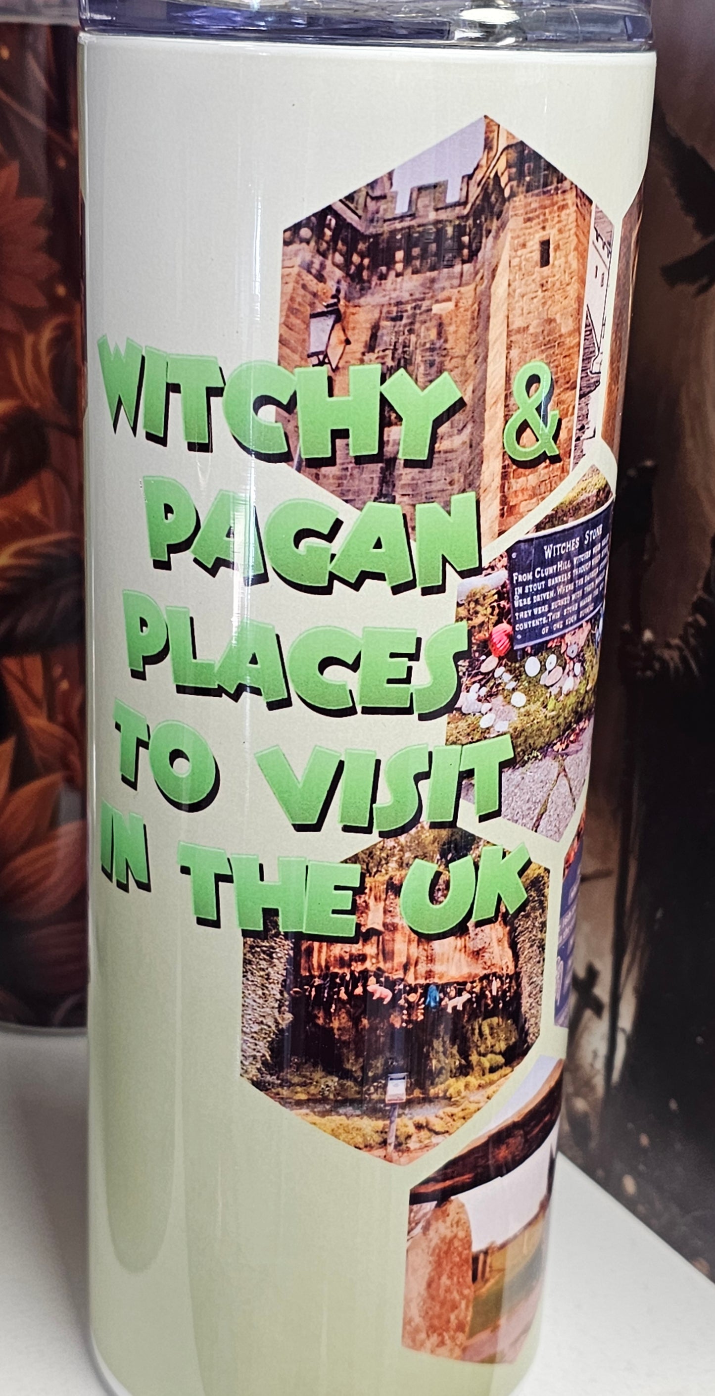 Witchy & Pagan Places to Visit (UK) Travel Mug with Metal Straw 600ml