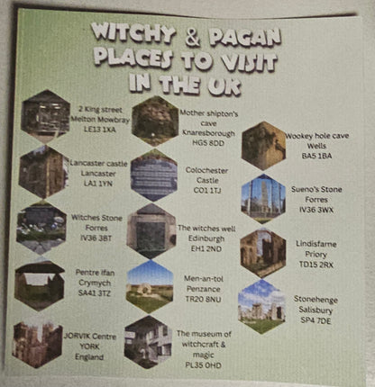 Glass Bottle with Bamboo Lid, Witchy & Pagan places to visit (UK) 600ml