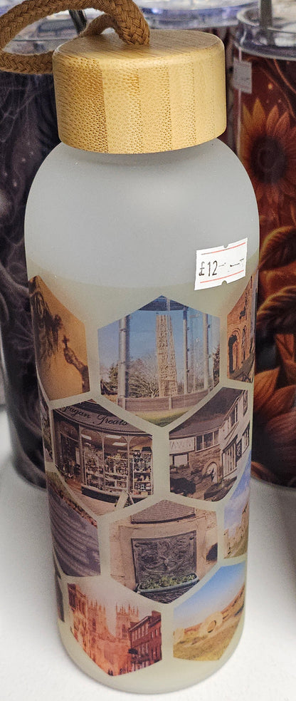 Glass Bottle with Bamboo Lid, Witchy & Pagan places to visit (UK) 600ml