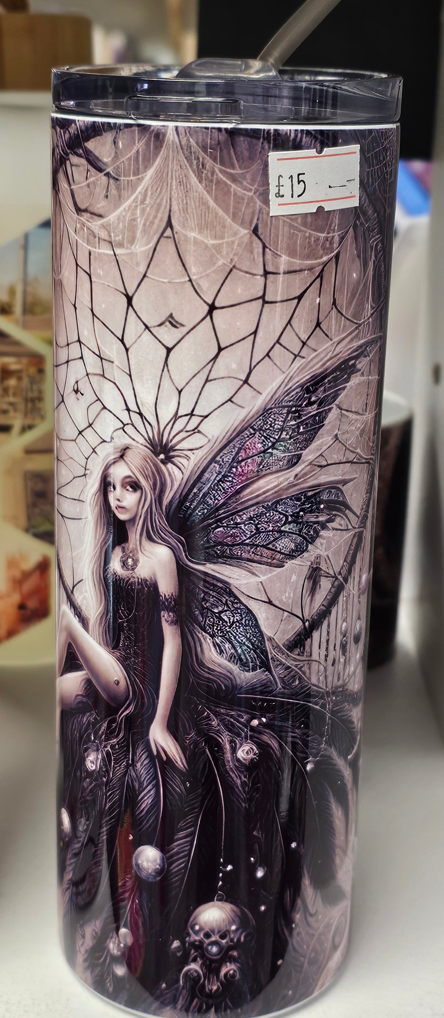 Fairy Travel Mug with Metal Straw 600ml
