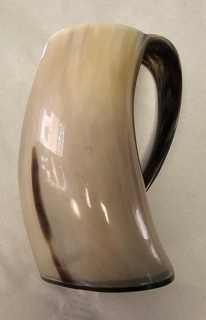 Horse Carved Large Horn Tankard
