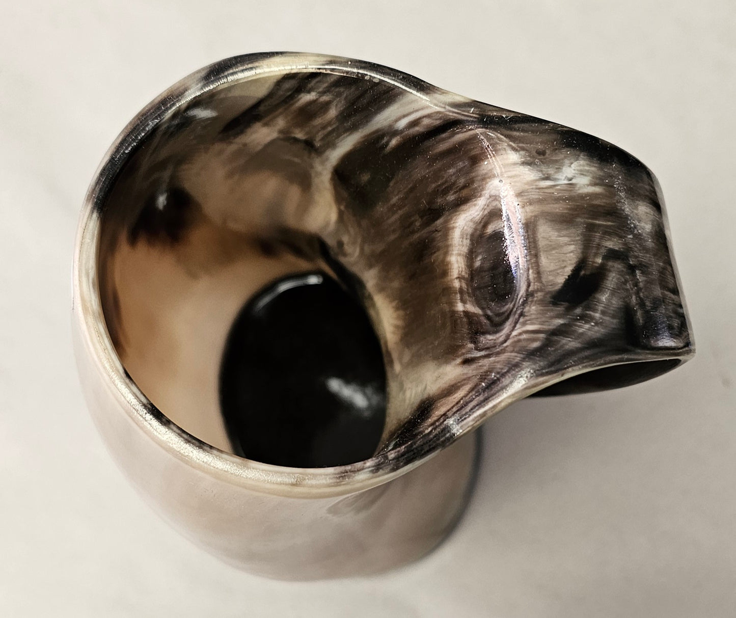 Horse Carved Large Horn Tankard