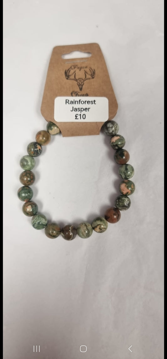 Rainforest Jasper bead bracelet