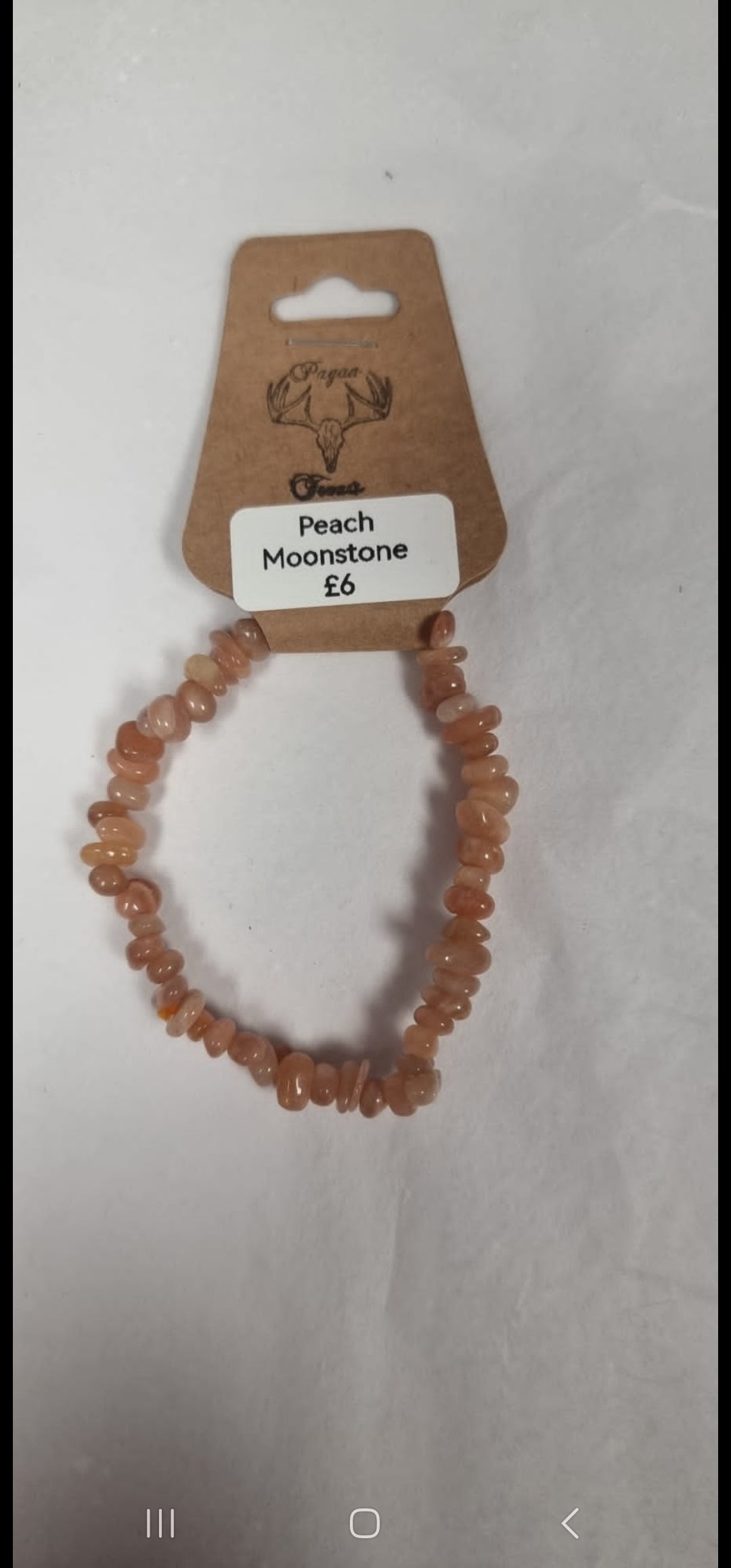 Peach Moonstone chip bracelet