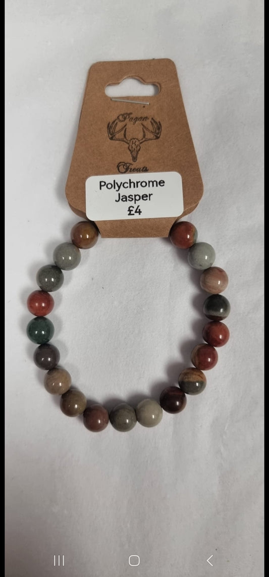 Polychrome Jasper bead bracelet