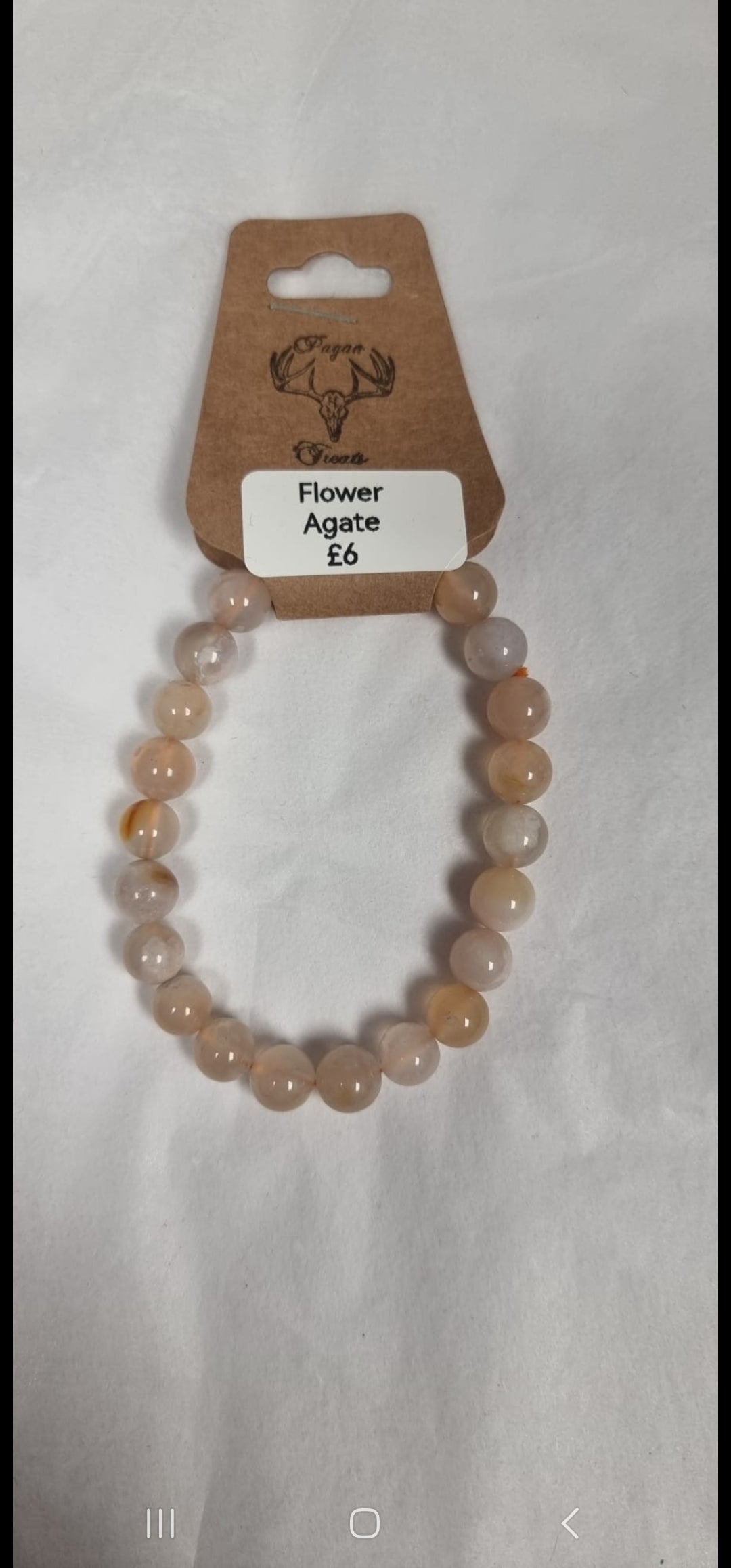 Flower Agate bead bracelet