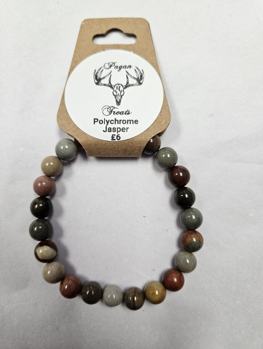 Polychrome Jasper 8mm bead bracelet