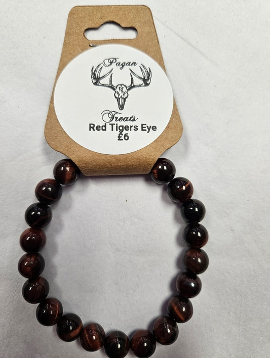 Red Tigers Eye 8mm bead bracelet