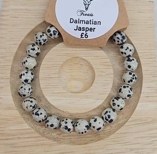 Dalmatian Jasper 8mm bead bracelet