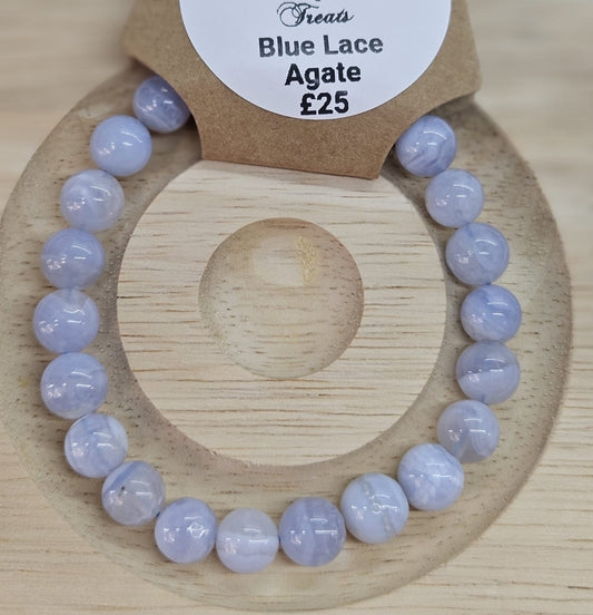 Blue Lace Agate 8mm bead bracelet