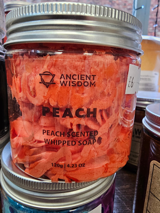 Peach scented whipped soap