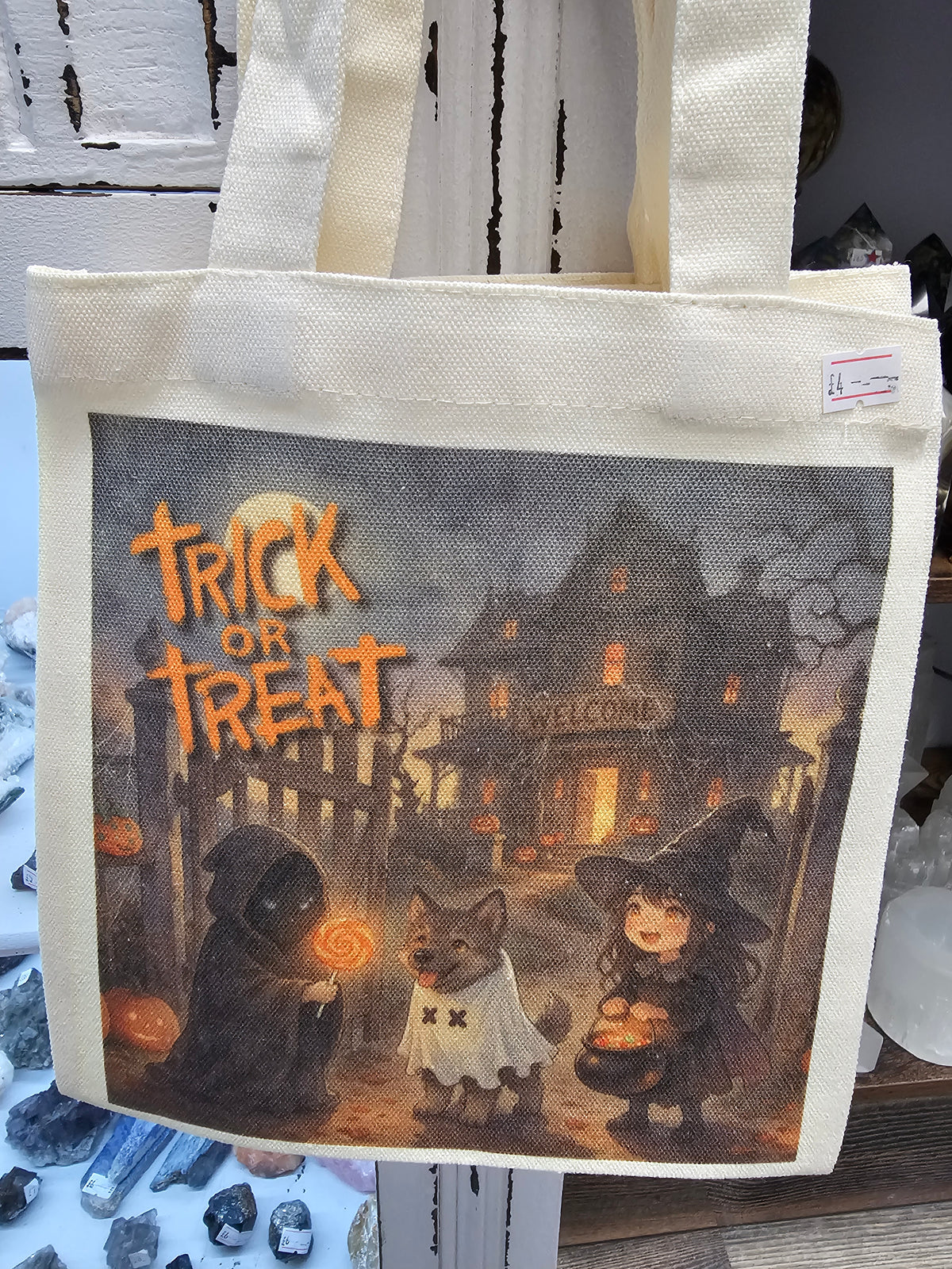 Trick or Treat linen Bag 8inch x 8.5inch